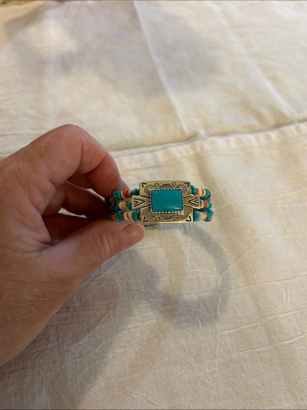Gorgeous vintage Carolyn Pollack turquoise and 925 bracelet, adjustable